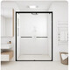Customized extremely narrow straight-shaped space aluminum shower room dry and wet separation bathroom glass partition bathroom sliding door ultra-narrow frame aluminum 1 fixed 1 mobile