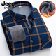 
JEEP SPIRIT Jeep Autumn and Winter Men's Fleece Thickened Warm Shirt Middle-aged and Elderly Casual Fashion Daddy's Clothing Plaid Shirt Jacket 9902 4XL