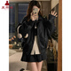 
Xia Yuyao Korean leather jacket for women 2025 Spring and Autumn New Short Jacket for Women Slimming Baseball Jacket Fashionable and versatile Coffee XL 110-120Jin [Jin equals 0.5 kg]