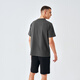 Adidas T-shirt men's summer sports breathable thin loose cotton short sleeves dark gray/light gray XL
