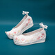 Todos los zapatos bordados de estilo antiguo, con el estilo étnico de la altura interna de la altura interna de la altura interna, con falda de cara de caballo, zapatos individuales de suela gruesa, zapatos de tela, mar de flores blancas 39 (la altura interna aumenta aproximadamente 3.5 cm)