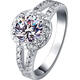Pt950 platinum moissanite ring fashionable and exquisite open ring women's high-end diamond ring wedding ring diamond ring light luxury round bag ring 1 carat