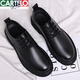 CARTELO crocodile casual leather shoes men's genuine leather 2025 new spring and autumn British style business formal wear big head suit wedding shoes men black four seasons 40
