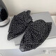 French retro black and white polka-dot bow clip, temperament hair clip, elegant ponytail clip, shark clip headdress for women, retro polka-dot bow clip