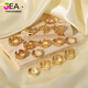 
JEA PIE Vietnamese Sand Gold Ring Simple Ins Style Leaf Geometric Hollow Flowers 18k Gold-plated Serpentine Multi-layer Titanium Steel Ring HF-J1391-Gold Adjustable Opening