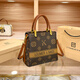 Calculat/Keenck Lederbeutel für Frauen 2025 Neue Kapazität Vielseitige tragbare Muscheltasche Mode One-Shoulder Diagonal Straddle Bag Große Blume/Braun [Goddess Day Geschenk schreiben Begrüßungskarte]