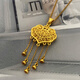 GRAYCEWODY Old Phoenix 999 Gold Pendant Ancient Method Necklace Fashion Retro Model Yingluo Gold Lock Pendant Women's Necklace Pure Gold Free Gold Chain Old Phoenix Gold Store Model Yingluo Gold Lock Pendant