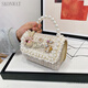 SKONWAT new style princess handbag Internet celebrity little girl mini versatile crossbody bag children's small fragrance bag 9756 rabbit khaki color