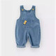 Denim-Overalls für Kinder für Jungen und Jungen Frühlings- und Herbstkleidung 2025 Jungen und Mädchen-Teil-Stück-Jeanshosen Babyhosen Royal Blue Dinosaur Denim Overalls 90 (22-28jin [Jin gleich 0,5 kg])