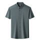 2025 neues Shirt mit kurzärztem Hemd für Herren Sommer Mulberry Silk Casual Business Solid Color Shirt-Sex-Hemd mit mittlerem Alter Roland Grey L 175 Vorschläge [130-150jin [Jin entspricht 0,5 kg]]