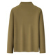 Shanshan [7A Antibakteriell] Langarmed T-Shirt Herren Spring- und Herbst Waffel Elastic Semi Reißverschluss Atmungsfreie hautfreundliche Business Casual Top Olive Green L 175/92A