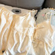 Baolische Milch gelbe Brustpolster-Pyjamas für Frauen mit Sommer-Hosentender-Shorts Set Korean sexy Sommermilchkleidung DWX693 Milch gelbe Brustpolster-Sling-Shorts L.