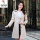 Woodpecker high-end windbreaker jacket for women 2024 spring and autumn new fashion Korean style mid-length slim slim temperament versatile top Khaki M 90Jin Jin is equal to within 0.5 kg