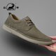 Ram leather shoes for men spring and summer breathable genuine leather men's shoes soft sole lightweight business casual shoes for men khaki 41