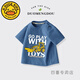 G.DUCKKIDS little yellow duck boy short-sleeved children's clothing 2025 summer children round neck T-shirt little children infant and toddler pure cotton top half sleeve AP1739 color blue 120 cm