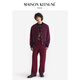 Maison Kitsune Männer und Frauen gleicher Stil Herbst und Winter Zhenli Handschrift Serie Wolle Blend Casual Jacket P677 [Encore Red] M