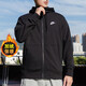 Nike (NIKE) men's clothing 2025 spring new sportswear outdoor fashion casual jacket warm plush jacket black/knit/plus plush M