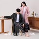 Red bean (Hodo) coral velvet nightgown women's anti-static couple's long pajamas autumn and winter thickened warm men's new home wear bathrobe men's moon rock gray XL