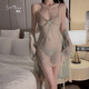 
Guiruo brand internet celebrity sex underwear large size lace spliced ​​suspender nightgown women's outer gown uniform set P3886 shrimp powder (outer gown + belt) one size 80-120Jin [Jin equals 0.5 kg]