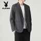 Playboy (PLAYBOY) non-iron shoulder pad small suit men's jacket spring and autumn Korean style loose business style casual suit top black M