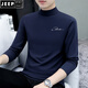 JEEP SPIRIT men's mid-turtleneck top cotton youth autumn clothes long-sleeved T-shirt new spring and autumn base shirt mid-collar slim fit inner t black C6187 mid-collar M 85-115Jin [Jin equals 0.5 kg]