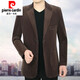 Pierre Cardin brand high-end spring and autumn cotton middle-aged and elderly men's thick corduroy casual suit corduroy middle-aged dad's suit pure cotton camel S 165 (100 Jin Jin is equal to 0.5 kg - 125 Jin Jin is equal to 0.5 kg)