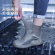 JCZS雨鞋品质男款鞋套防雨防水防滑加厚耐磨水鞋雨靴雨天外穿硅胶雨鞋 中筒茶色 M【适合34-36码】