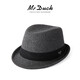 Mr DUCK British style retro hat High density densely woven wool semi-curled gentleman's hat for men and women autumn and winter MW13038 sheep wool material-dark coffee color (classic solid color L size (59-60cm)