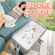 Beilibon Multifunktionsfaltbares Krippe Abnehmbares tragbares neugeborenes Krippen Europäischer Baby Shaker kann grau verbessert werden (Brown Pad