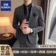 ROMON Groom's Suit Men's Business Professional Formal Wedding Dress Casual British Style Slim Suit Men's Three-piece Suit Black Suit + Trousers + Vest (Suitable for 125-135 Jin Jin equals 0.5 kg) XL