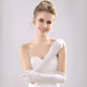 Suican Satin Stretch Sexy Ding Comic Exhibition Retro Dress Wedding Photos Hepburn Etiquette Live Performance Long Gloves 54cm White Extended Gloves [1 Double Pack]