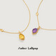 Amber Lollipop Wang Yuwen's same style crystal necklace women's pendant clavicle chain anniversary birthday gift for girlfriend and wife yellow (liuguangzhijing series)