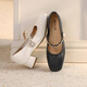 Belle buckle fashion Mary Jane shoes for women 25 spring new genuine leather fashion elegant shoes D4A1DAQ5 beige 37