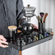 Zhengyang lazy glass automatic tea set set household complete set of magnetic tea making artifacts heat-resistant iron easy brewing rack simple and modern ash wrought iron pavilion/songlu + 6 cups + cup holder
