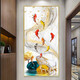 
New Chinese style porch background wall decorative paintings and crystal porcelain mural Jiuyu picture corridor vertical single painting TXMG11158 70*140 wall width 90-100cm texture silver aluminum composite