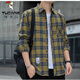 Specht (Tucano) Hemd Herren 2025 Plaid Casual Frühling und Herbst Langarmed Hemd Top Retro Loose Summer Vielseitige Jacke K12108 Weiß 145-160jin [Jin gleich 0,5 kg] 2xl