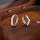 VTLS999 Pure Silver Earrings Plain Hoop Earrings for Women Pure Silver Earrings Premium Earrings Birthday Chinese Valentine's Day Gift for Women 999 Pure Silver Earrings Exquisite Gift Box