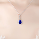 Kuang Yi water drop pear-shaped sapphire pendant for women 925 sterling silver plated 18K gold tanzanite royal blue sapphire clavicle necklace single pendant (without chain)