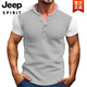 Jeep Spirit Workswear American rétro lourd poids confortable Henry Shirt ami kaji à manches courtes fitness dure