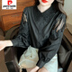 
Piercadian embroidered cotton shirt for women 2025 autumn new fashion embroidered white shirt loose versatile long-sleeved top CY9227 Black S [Suggested 75-95Jin [Jin equals 0.5 kg]]