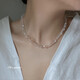 VTL natural ice transparent white crystal necklace irregular gravel crystal silver-plated necklace clavicle chain Chinese Valentine's Day gift white crystal fine chain length 43cm