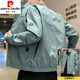 皮尔卡丹（pierre cardin）工装夹克外套男士春秋季2025新款立领潮流帅气冬装休闲防风冲锋衣 GG-7027黑色【立领】 M