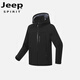 JEEP SPIRIT Jeep hard shell jacket with velvet thickened feel better outdoor travel mountaineering jacket Rouge Snow Purple L [Suggested 115-130Jin [Jin equals 0.5 kg]]