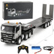 Huina Toys Hui Na Toys Huina Control remoto Remolino Flated Simulación remolque de camión Ingeniería infantil Vehículo Vehor Boy Campo Toy Cargo Control remoto Remolque de cama plana 619 Estándar oficial + Dos juegos de baterías recargables de cuerpo