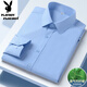 Playboy pure cotton comfortable shirt men's long-sleeved spring and autumn business casual formal wear no-iron solid color shirt anti-wrinkle inch shirt black long sleeve 3XL (152-175Jin Jin equals 0.5 kg)