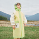 Lemonkid children's raincoat boys and girls elementary school students rain poncho with school bag baby to go to school rainproof suit cheese lemon yellow L