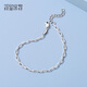 Misu Platinum Cross Chain Women's Pt950 Platinum Bracelet Slim Simple and High-end Bracelet for Girlfriend's Birthday Gift 4.0-4.2g Length 16+3cm+Blue Ribbon Gift Box