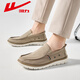Huili Herrenschuhe Leinwandschuhe Herren Sommer 2025 Neue Männer leichte weiche alleinige faule Leute treten lässige alte Peking -Stoffschuhe Khaki 1656 40