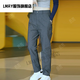 LMAY Qizhe spring new light luxury men's business casual pants, versatile and fashionable four-color straight-leg long pants 838 black gray size 28