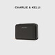 CHARLIE & KELLI官网 CK轻奢包包女包拉链短款多卡位女士2025新款卡包零钱包 黑色